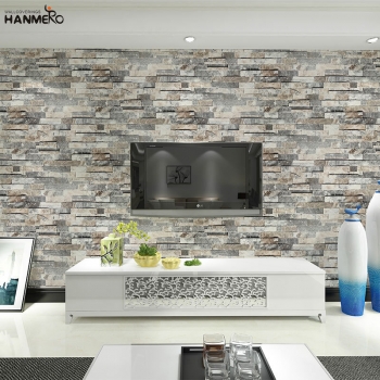 【Hanmero】中式現(xiàn)代磚紋墻紙臥室PVC墻紙客廳背景墻壁紙